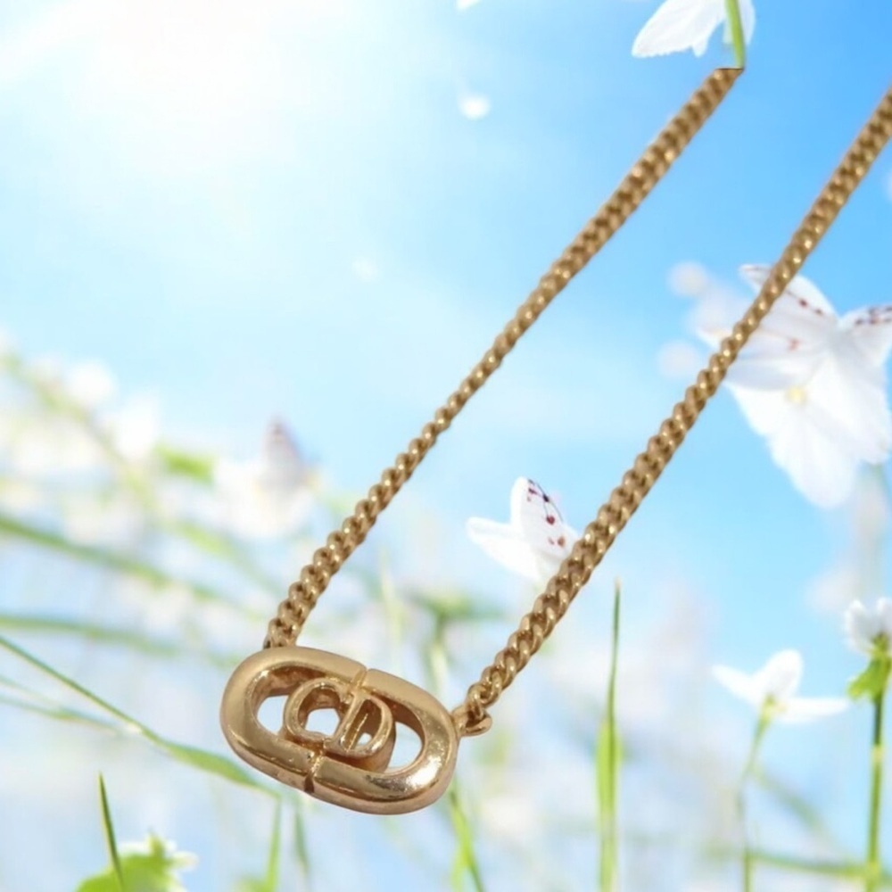 Authentic Christian Dior. CD Logo Necklace - Picture 2 of 6